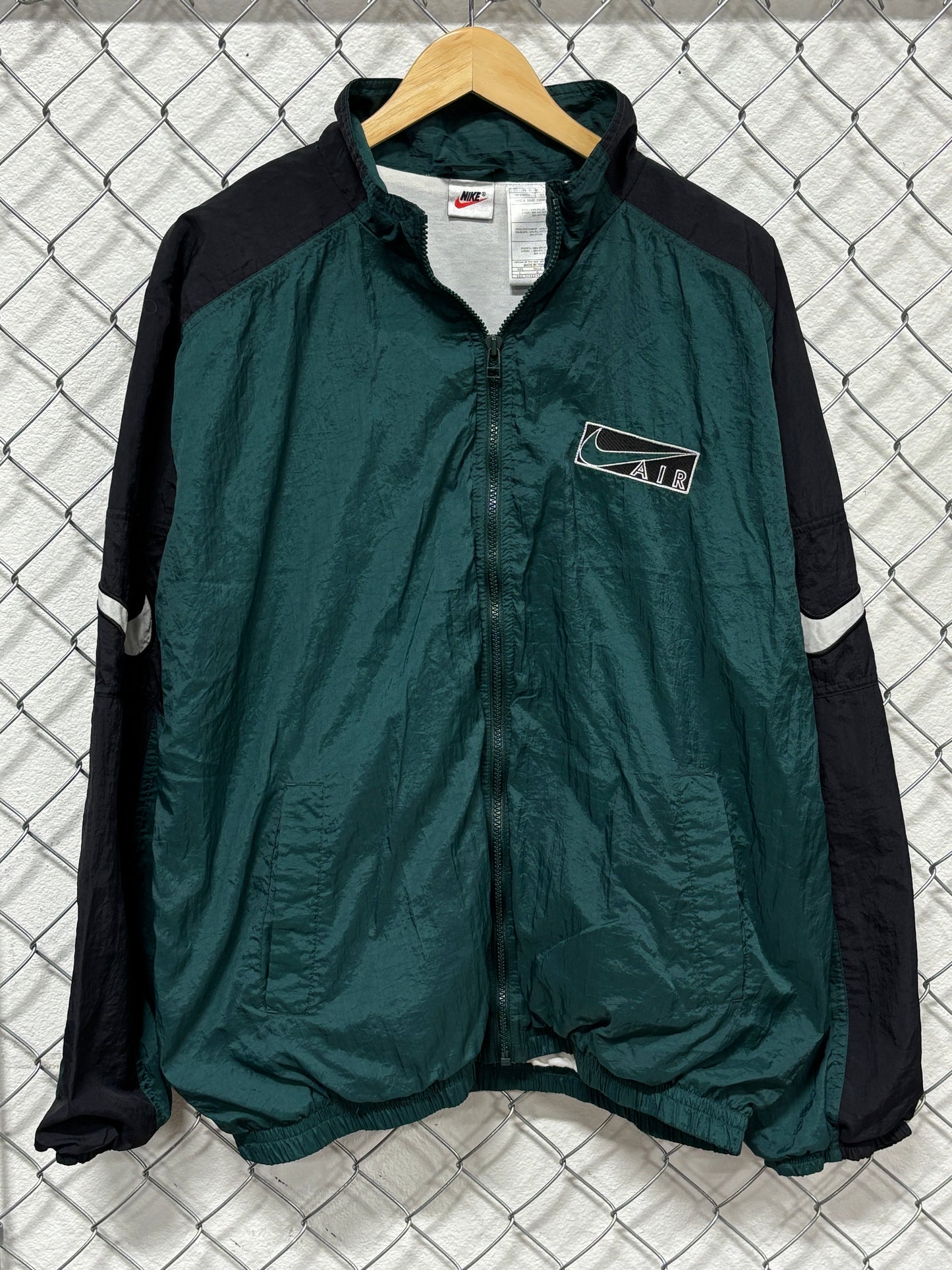 Vintage 90's Nike Air Green Windbreaker Jacket Size Large