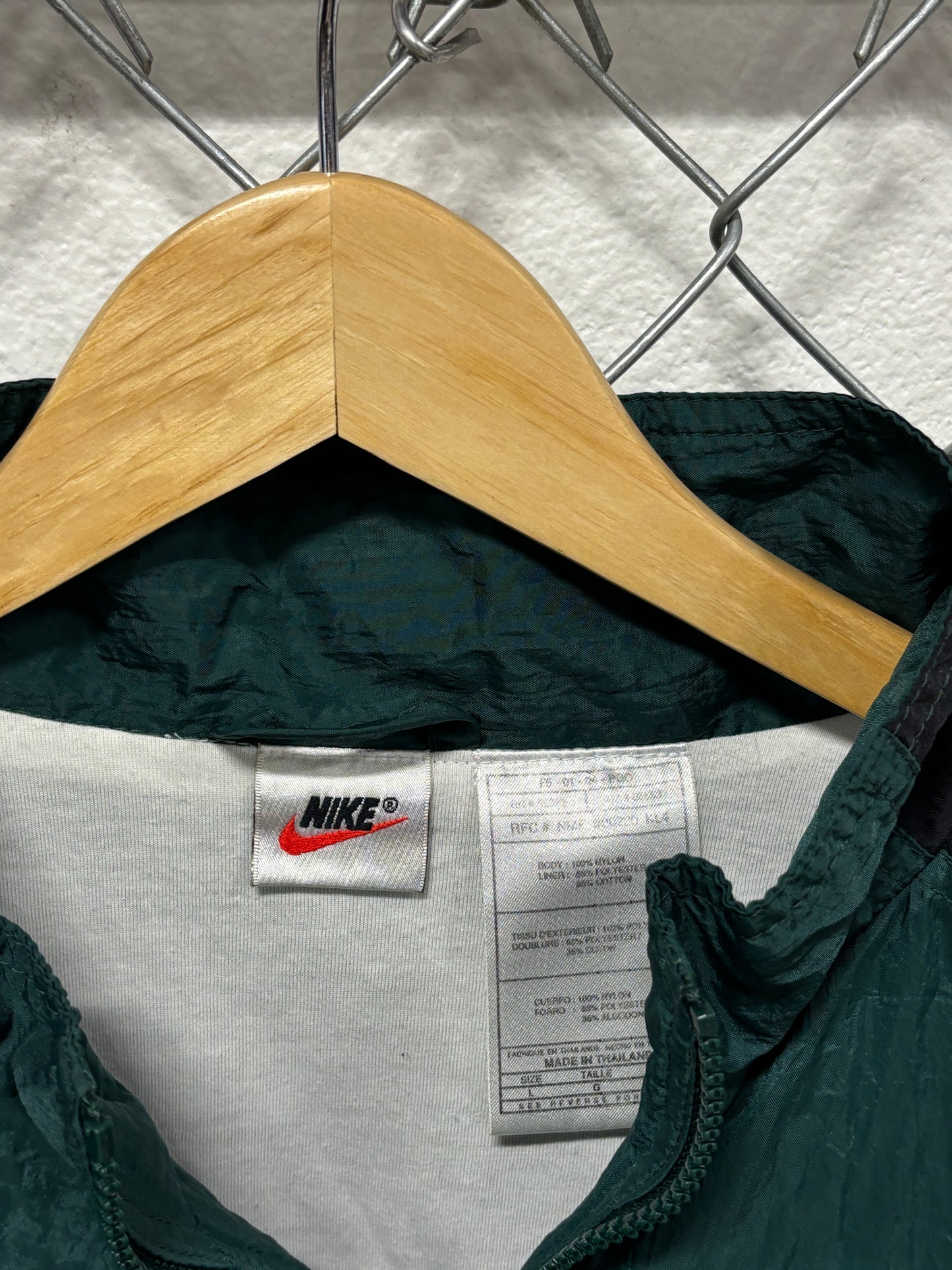 Vintage 90's Nike Air Green Windbreaker Jacket Size Large