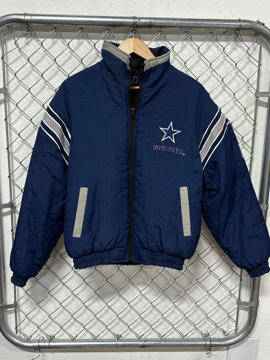Vintage 90's Pro Player Dallas Cowboys Reversible Puffer Jacket Size Youth XL