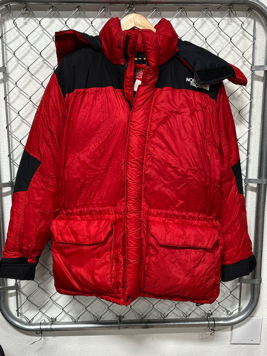 Vintage 90's North Face Expedition Red Down Goretex Puffer Jacket Size Medium