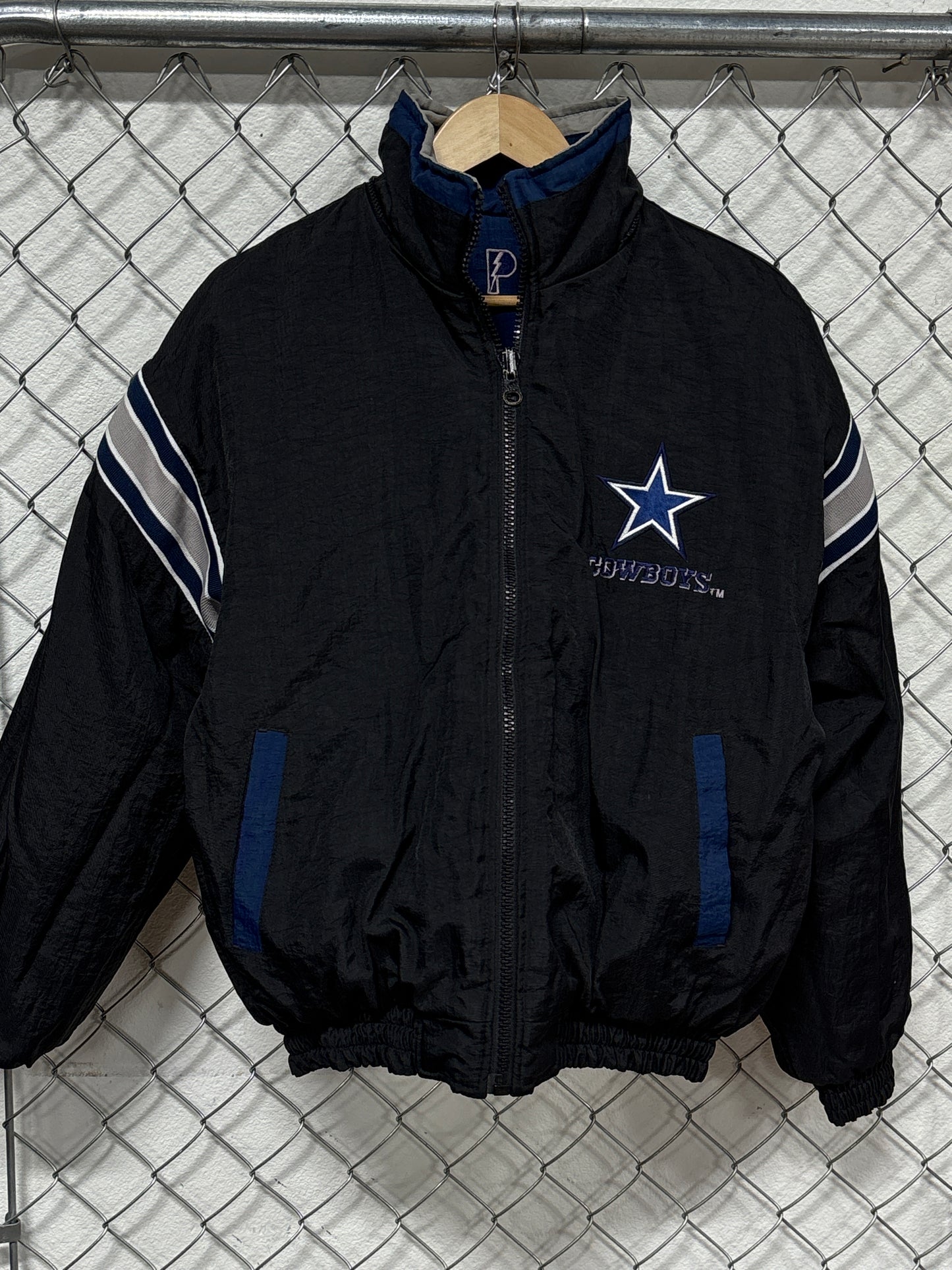 Vintage 90's Pro Player Dallas Cowboys Reversible Puffer Jacket Size Youth XL
