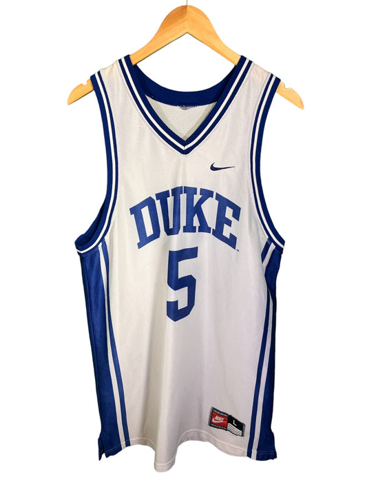 Vintage Nike Duke University #5 College Basketball Jersey Size Large
