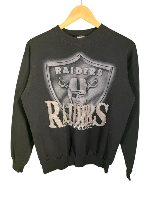 Vintage 1994 Raiders NFL Logo Big Print Crewneck Sweater Size Large