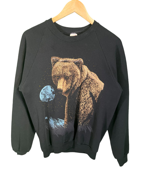 Vintage 90's Grizzly Bear Big Print Nature Graphic Sweater Size Large