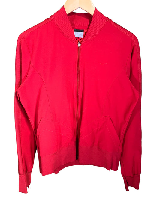 Vintage 00's Nike Full Zip Red Bomber Style Jacket Size Medium