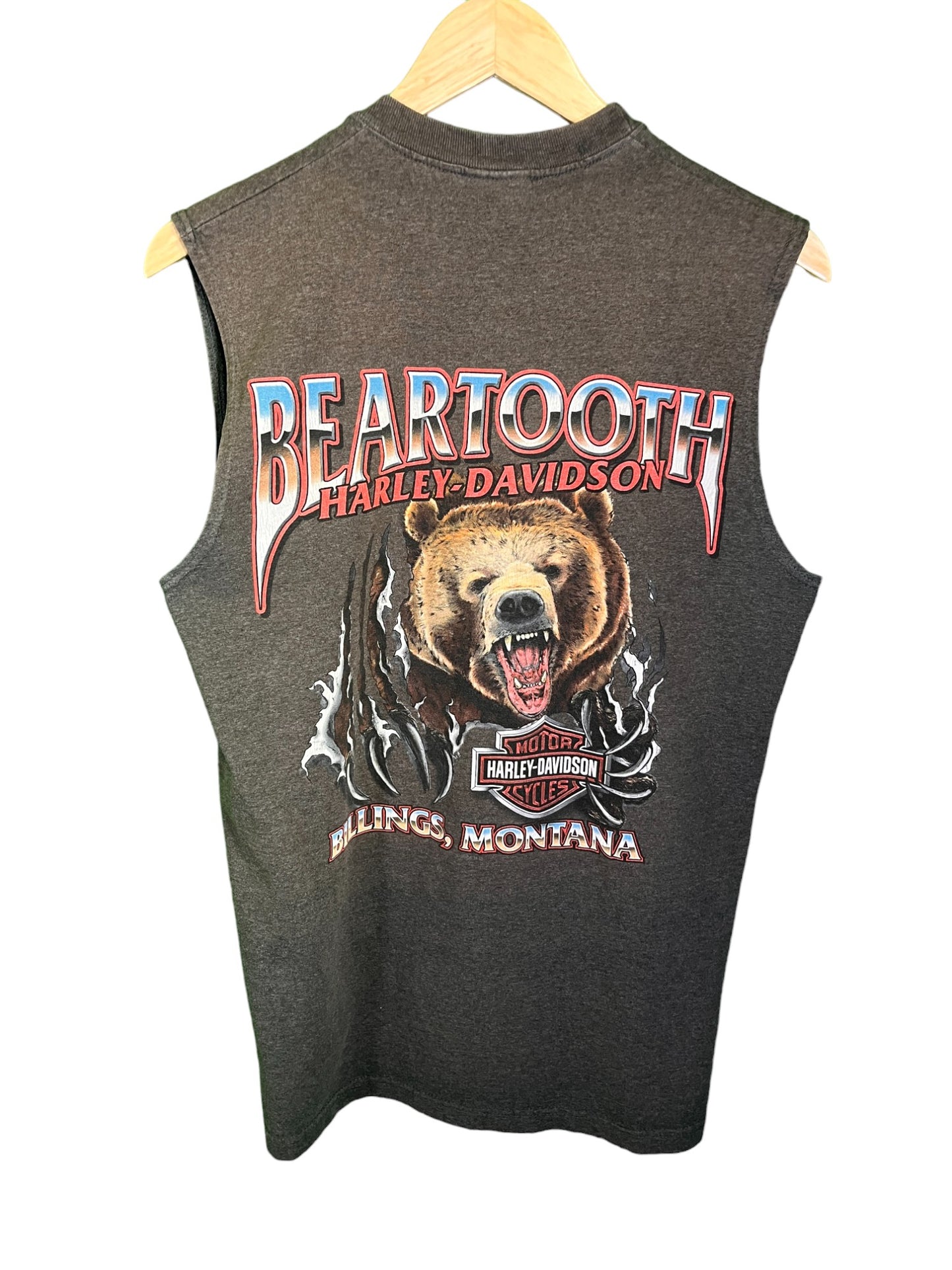 Vintage 00's Harley Davidson Beartooth Billings MT Biker Cutoff Size Medium