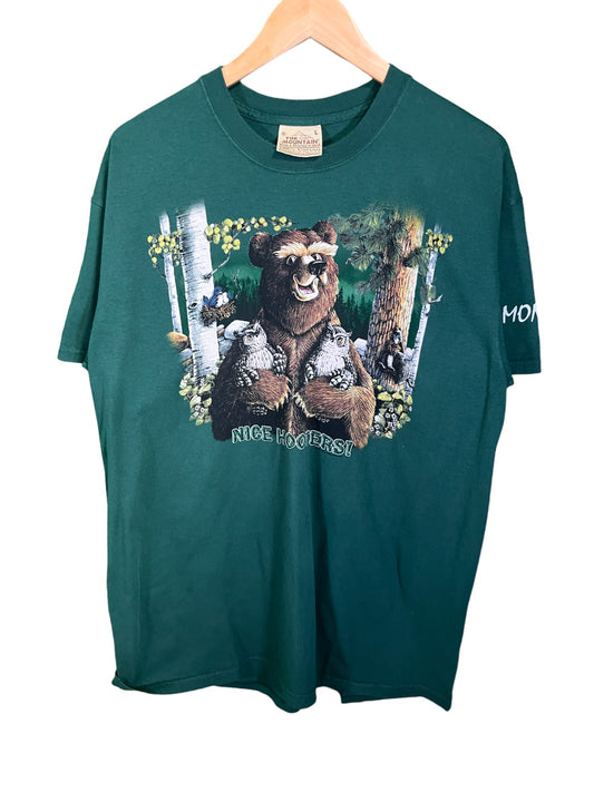 Vintage 00's The Mountain Grizzly Bear Owls Nice Hooters Tee Size Large
