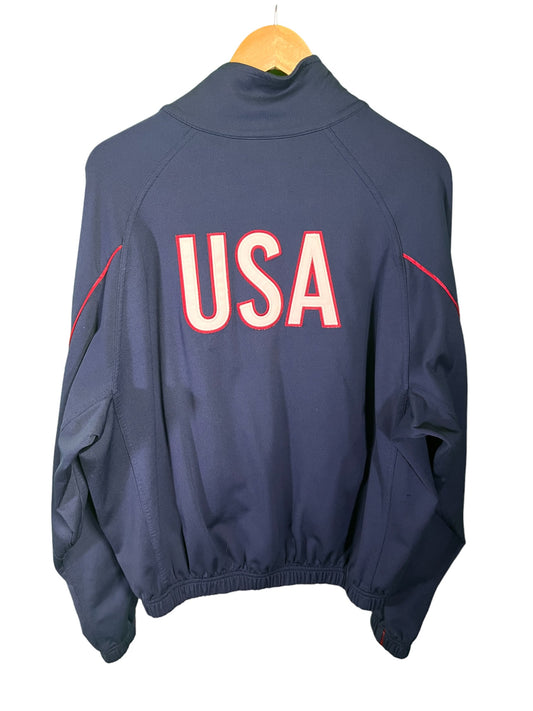 Vintage 90's Nike Team USA Volleyball Full Zip Navy Blue Jacket Size XL