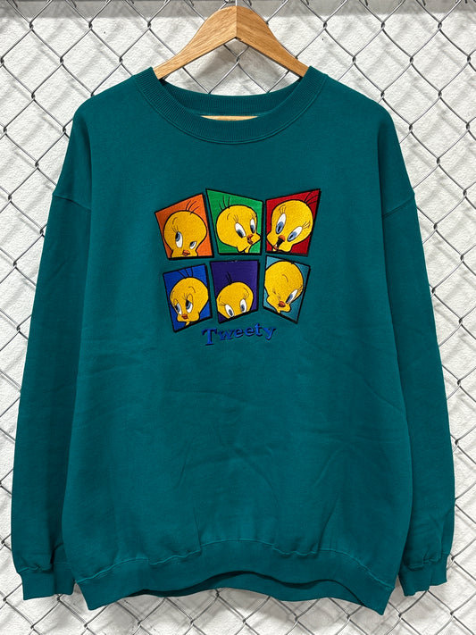 Vintage 90's Looney Tunes Tweety Bird Cartoon Sweater Size Large