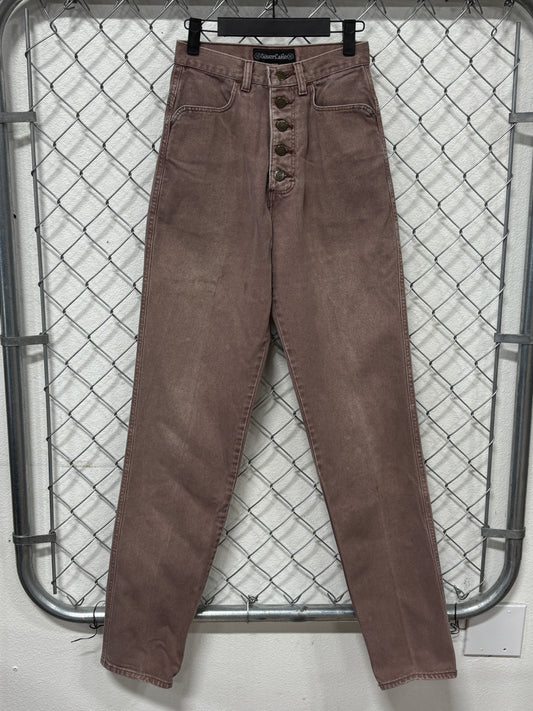 Vintage Wrangler Silverlake Women's Western Brown Denim Jeans Size 24x35