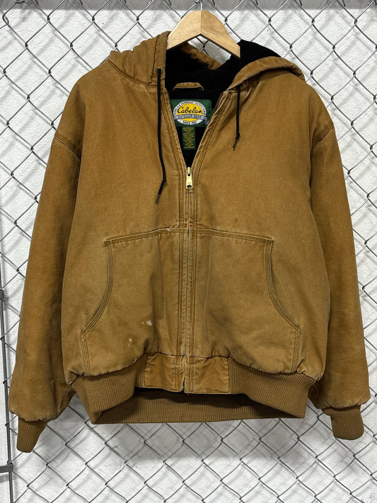 Cabela's Brown Workwear Zip Up Insulated Jacket Size Medium