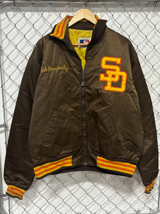 Vintage Starter San Diego Padres Satin Bomber Jacket Size XL