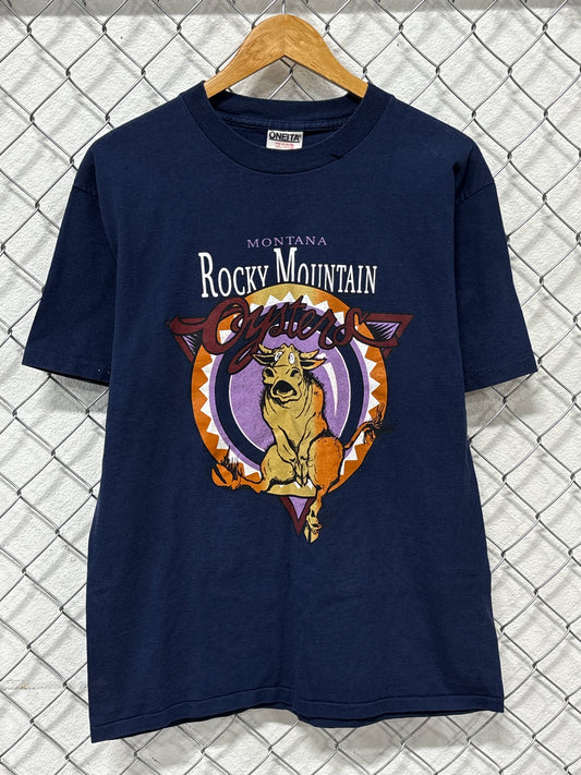 Vintage 90's Montana Rocky Mountain Oysters Graphic Tee Size Large