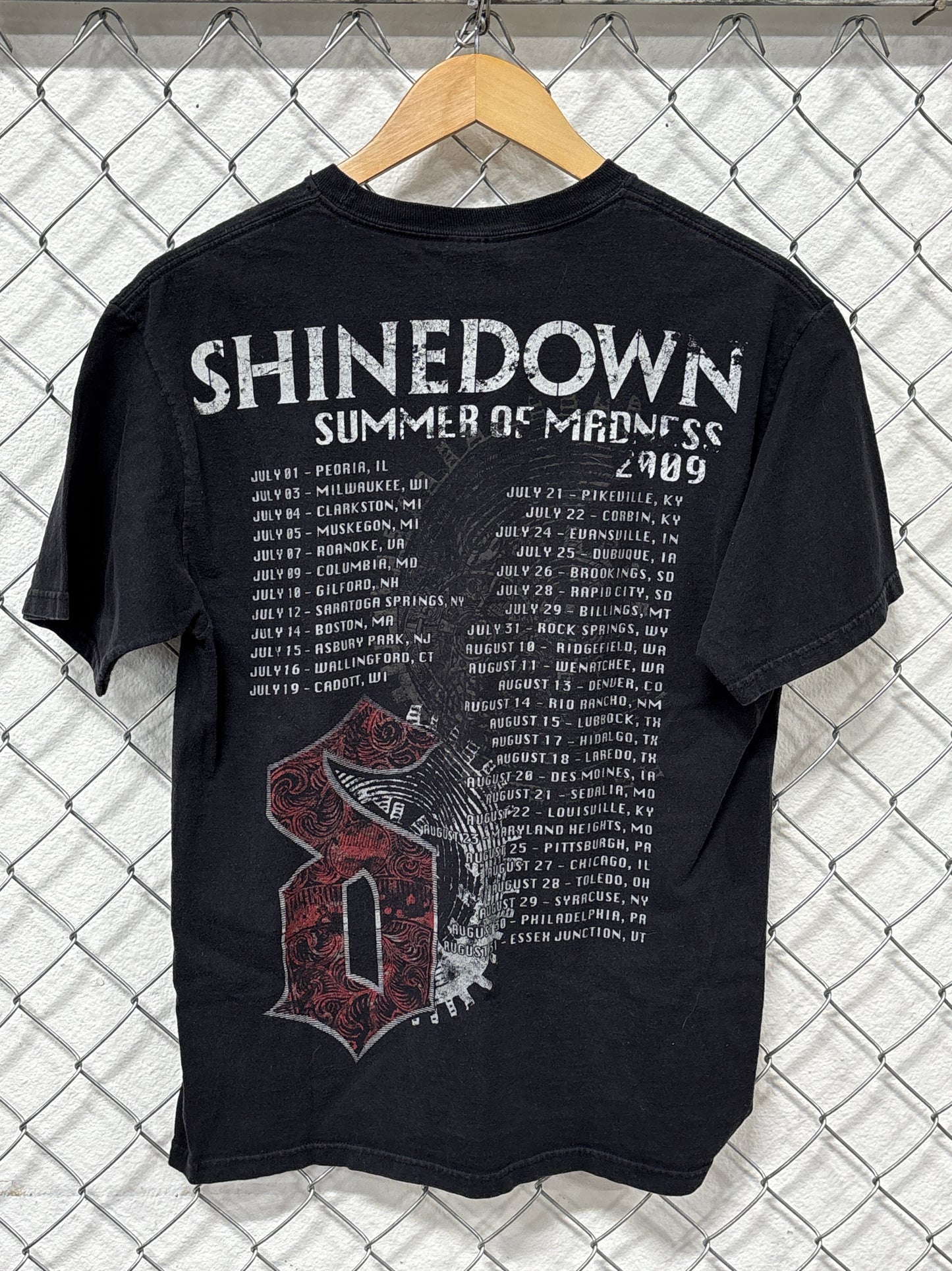 Shinedown Summer of Madness Tour Graphic Tee Size Medium