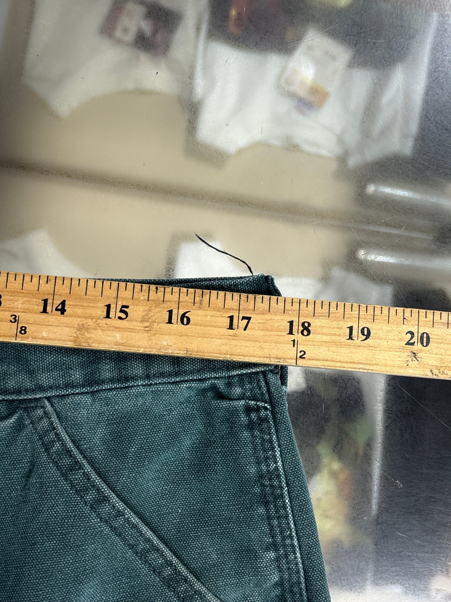 Vintage 90's Carhartt Heart Green Union Made Carpenter Pants Size 36x28