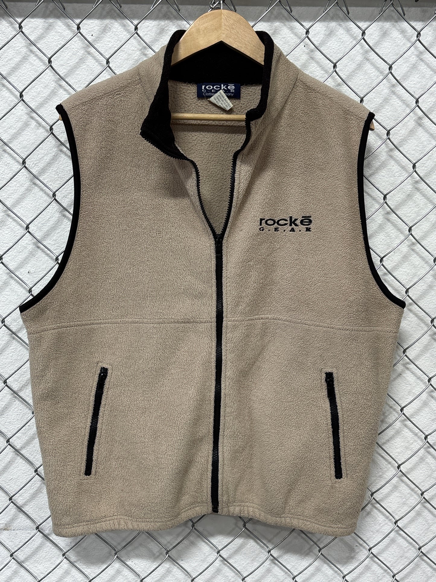 Vintage 90's Rocke Gear Fleece Vest Size Medium