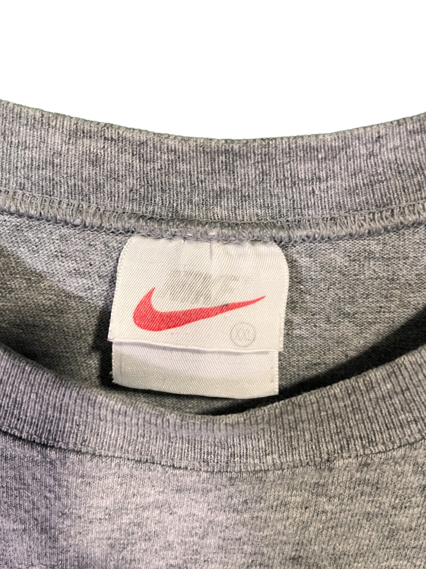 Vintage 90's Nike Small Swoosh Cutoff Grey Tee Size XXL