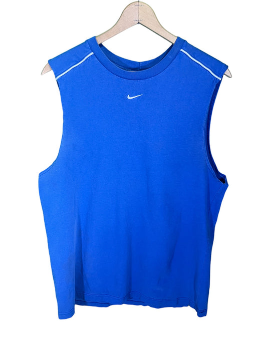 Vintage 00's Nike Center Swoosh Blue Tank Top Size Large