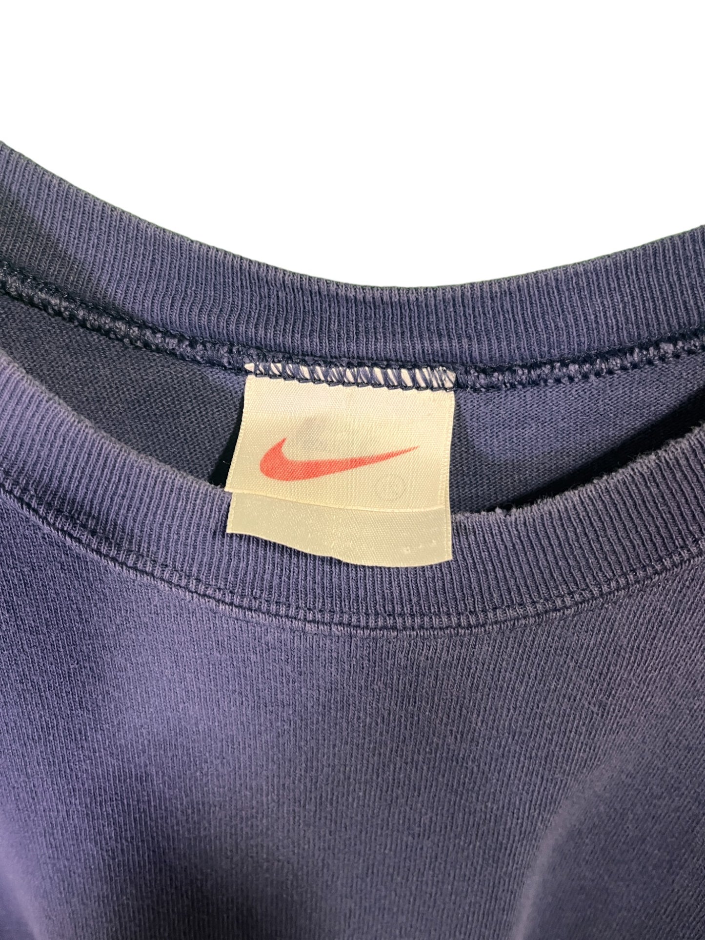 Vintage 90's Nike Small Swoosh Navy Blue Cutoff Tee Size XXL