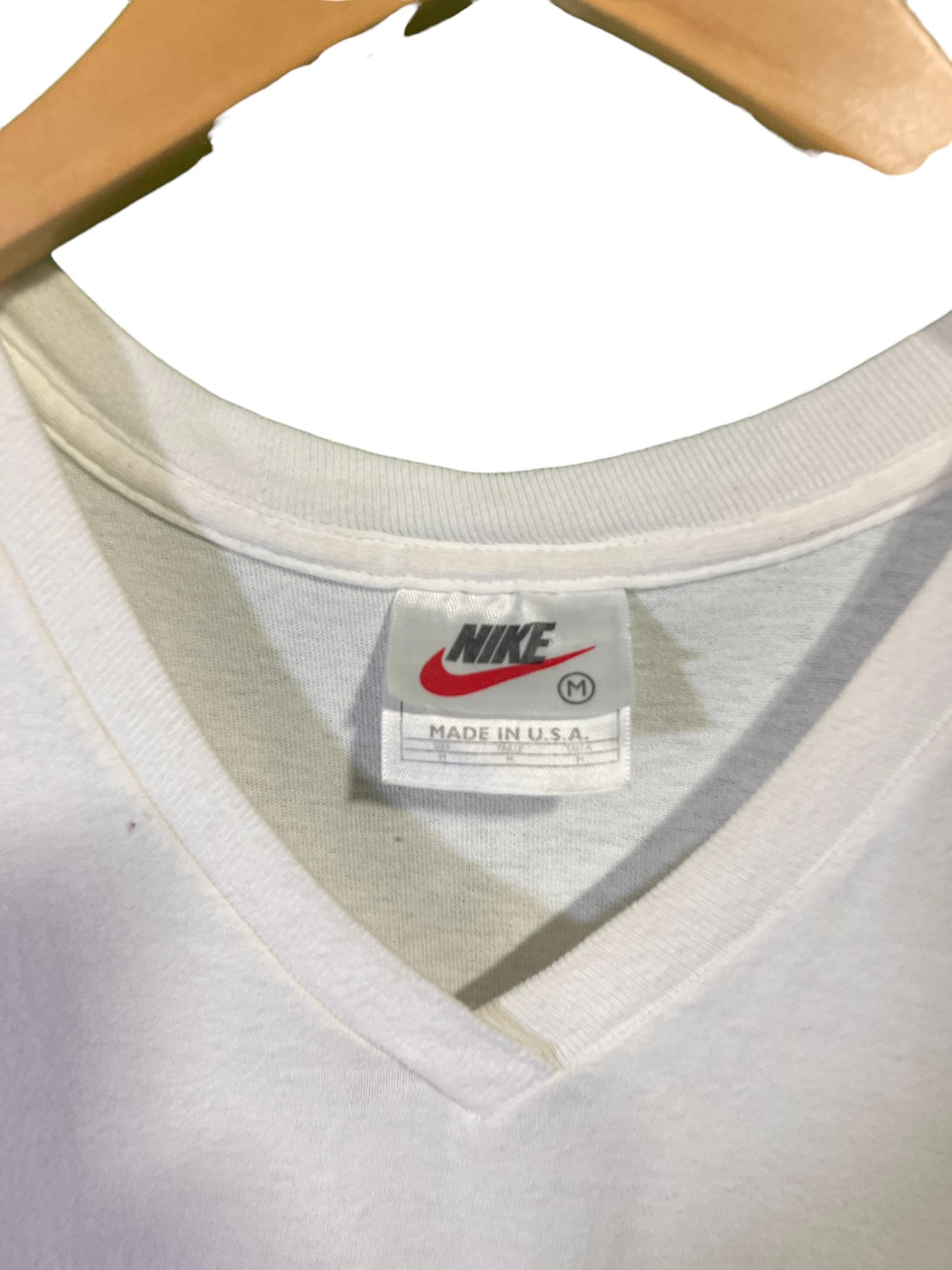 Vintage 90's Nike Cutoff V Neck White Tee Size Medium