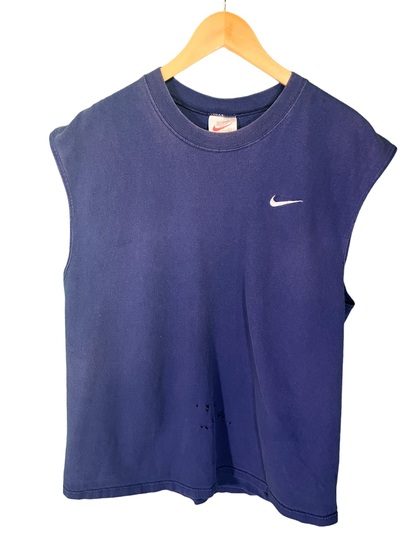 Vintage 90's Nike Center Swoosh Cutoff Blue Tee Size Large