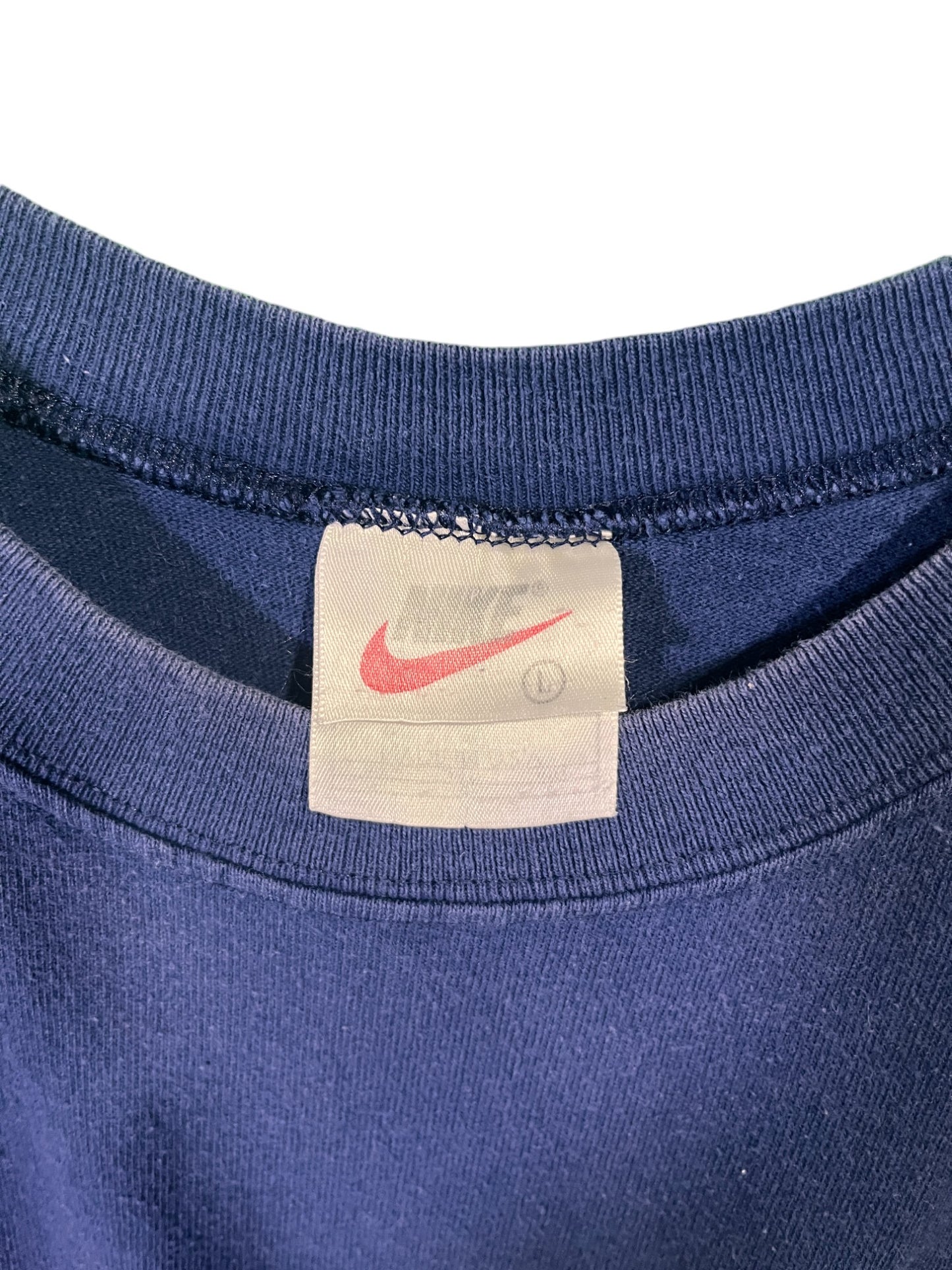 Vintage 90's Nike Center Swoosh Cutoff Blue Tee Size Large