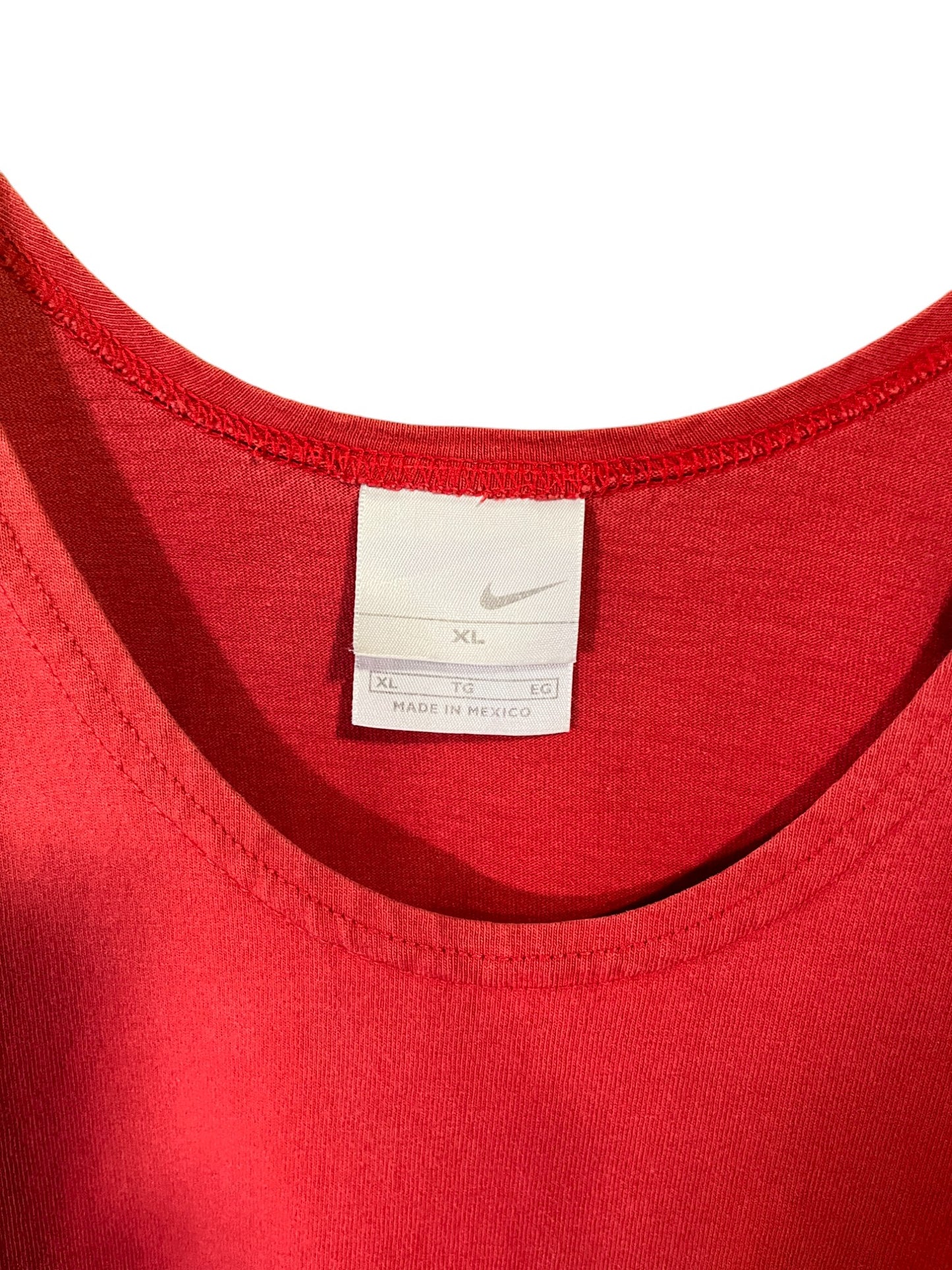 Vintage 00's Nike Small Swoosh Red Tank Top Size XL