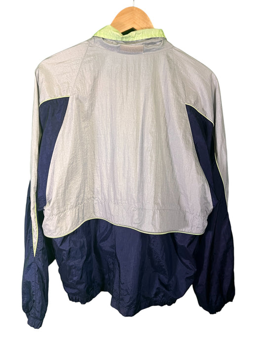Vintage 90's ASICS Multicolor Full Zip Windbreaker Jacket Size Medium