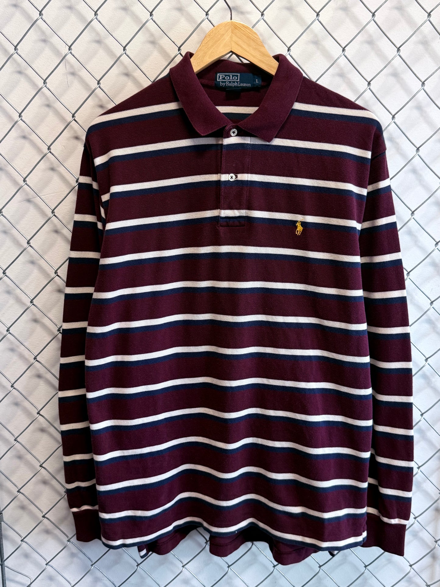 Vintage Polo Ralph Lauren Long Sleeve Striped Shirt Size Large