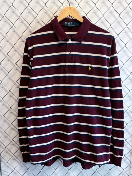 Vintage Polo Ralph Lauren Long Sleeve Striped Shirt Size Large