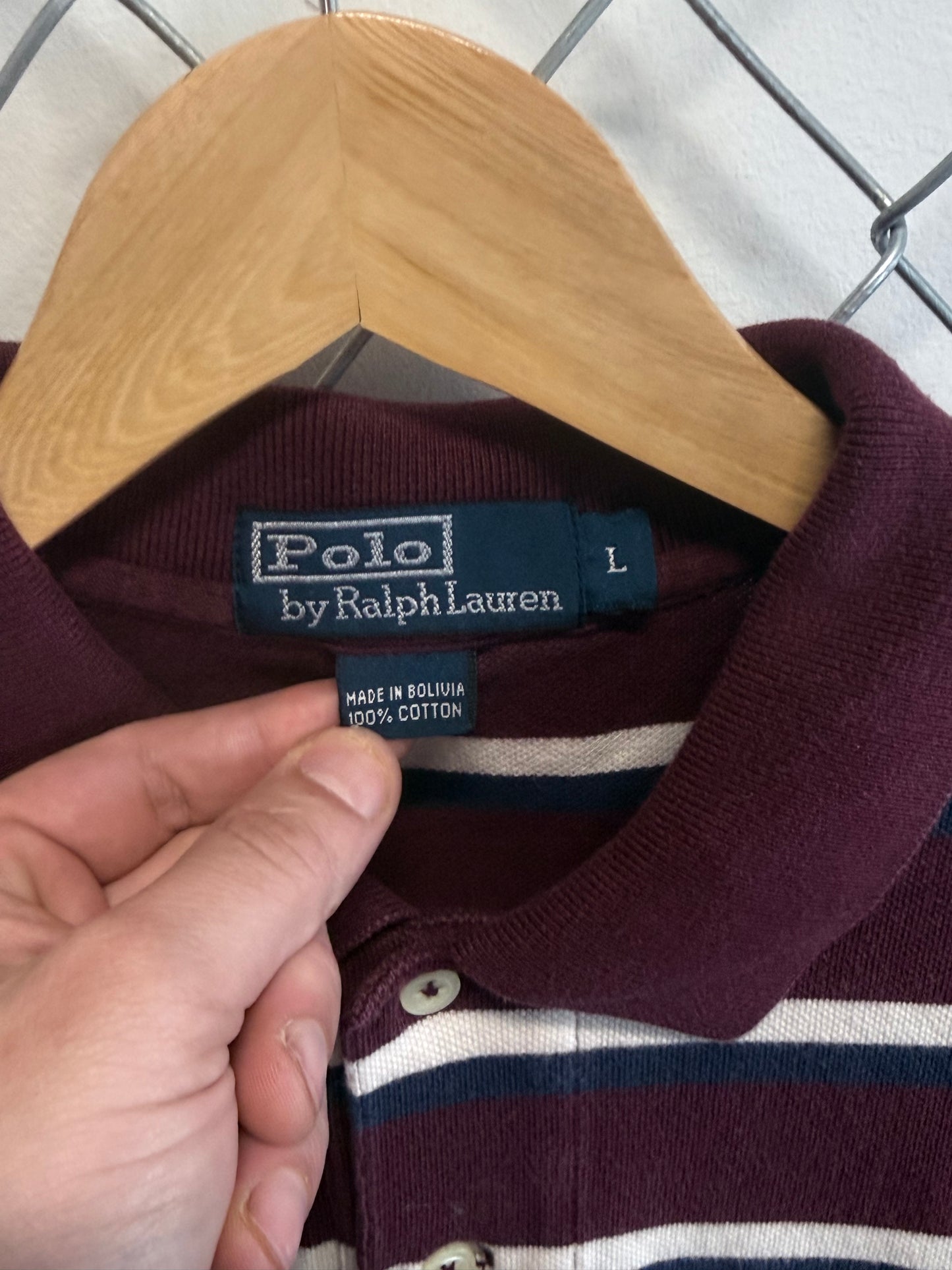 Vintage Polo Ralph Lauren Long Sleeve Striped Shirt Size Large