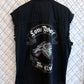 Vintage Y2K Lone Wolf Biker Cutoff Button Up Shirt Size Large