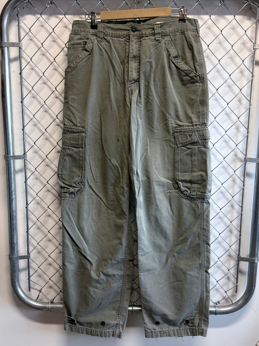 Vintage 90's Levi's Green Cargo Baggy Skater Pants Size 34x32