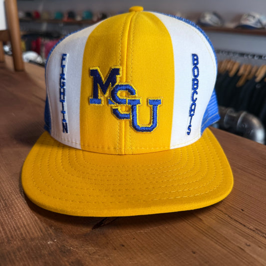 Vintage 80's AJD Montana State University Bobcats Trucker Hat