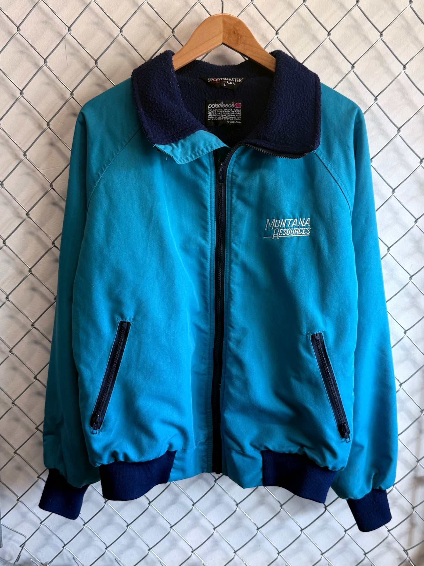 Vintage 90's Montana Resources Light Blue Jacket Size Large
