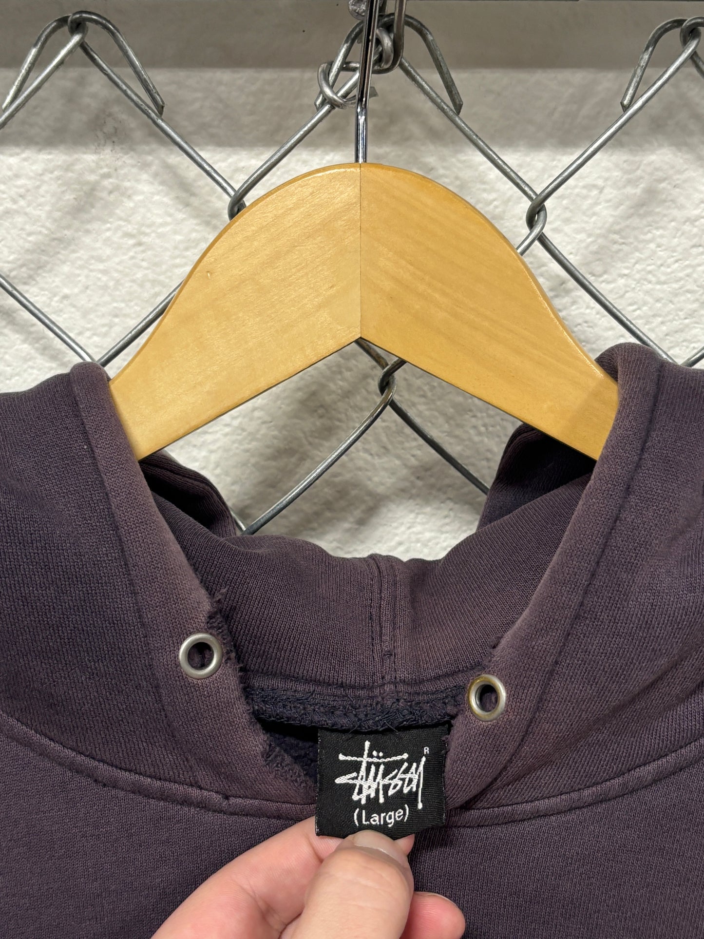 Stussy Y2K Faded Spray Paint Tag Hoodie Size Large