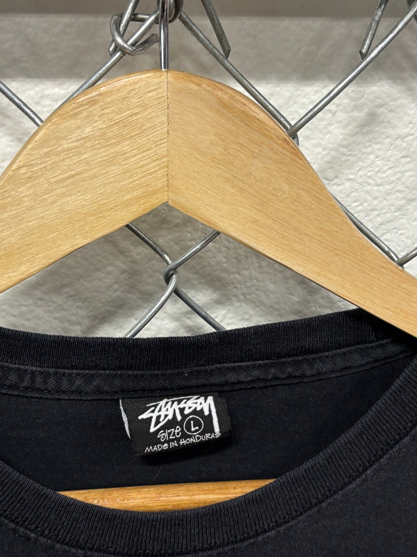 Stussy Y2K Flaming Logo Graphic Tee Size Large