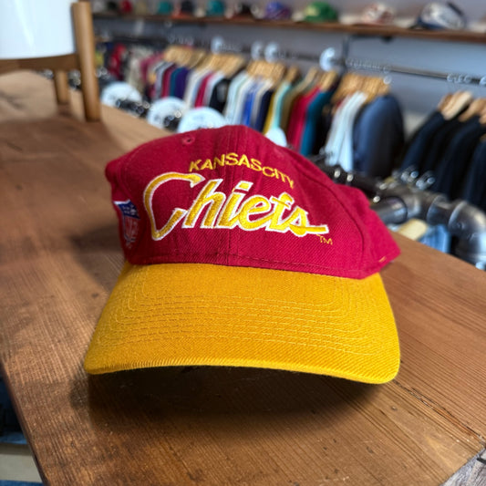 Vintage 90's Sports Specialties Kansas City Chiefs Script Hat Size 7 1/8