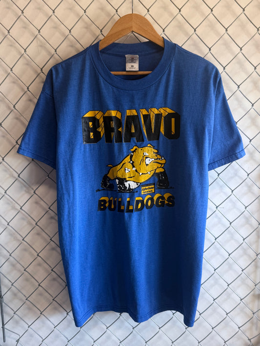 Vintage Bravo Bulldogs Mascot Graphic Tee Size XL