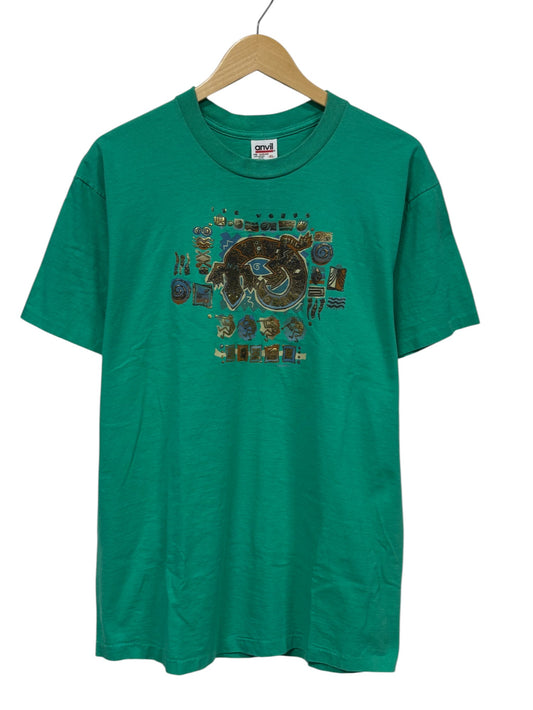 Vintage 90's Lizard Tribal Art Graphic Tee Size XL