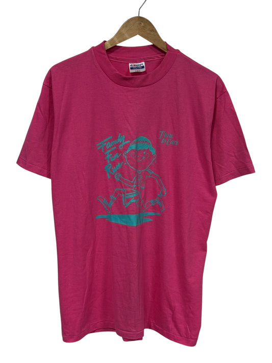 Vintage 80's Family Fun Run Graphic Tee Size Large
