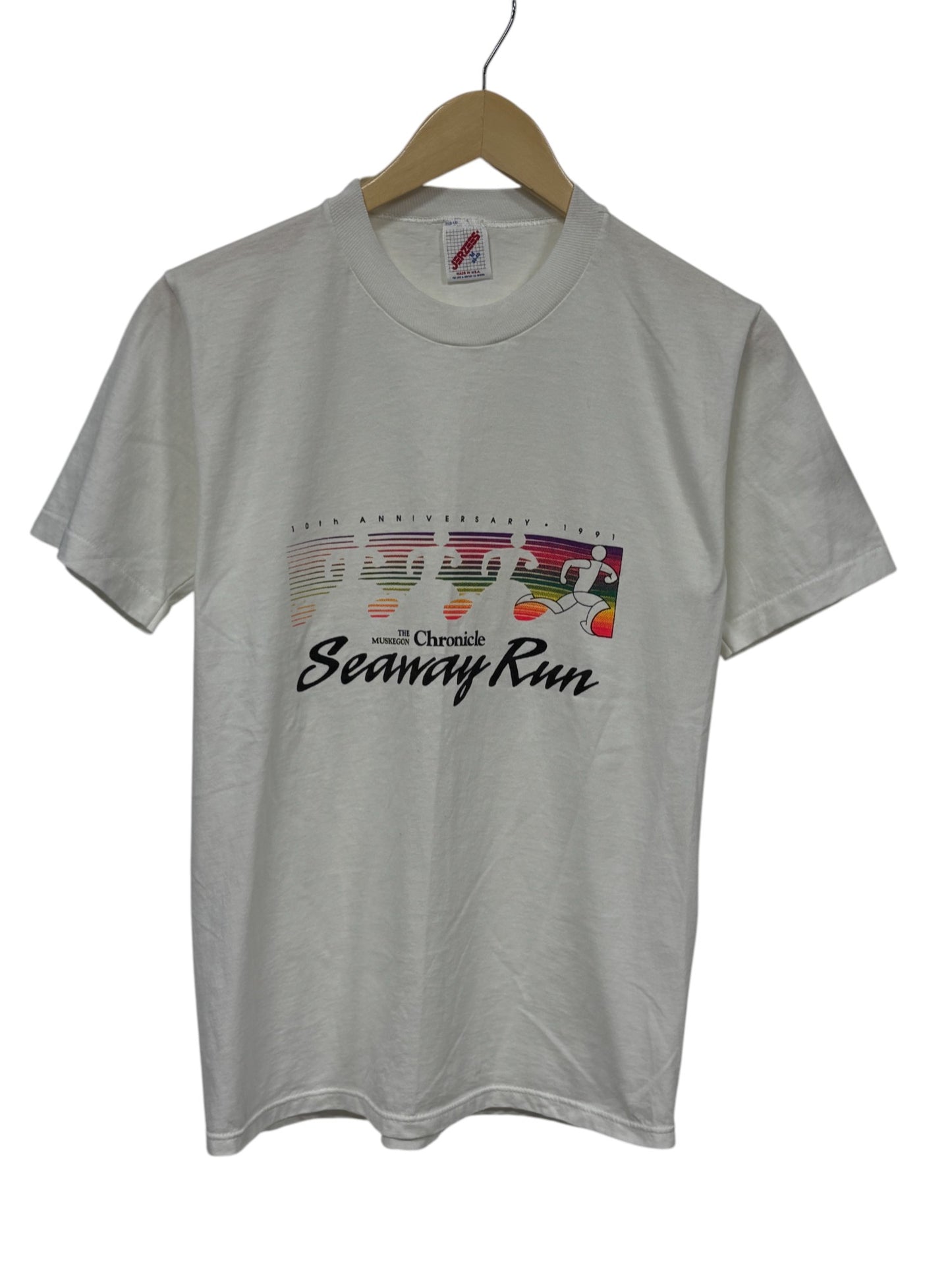 Vintage 1991 Muskegon Chronicle Seaway Run Marathon Tee Size Medium