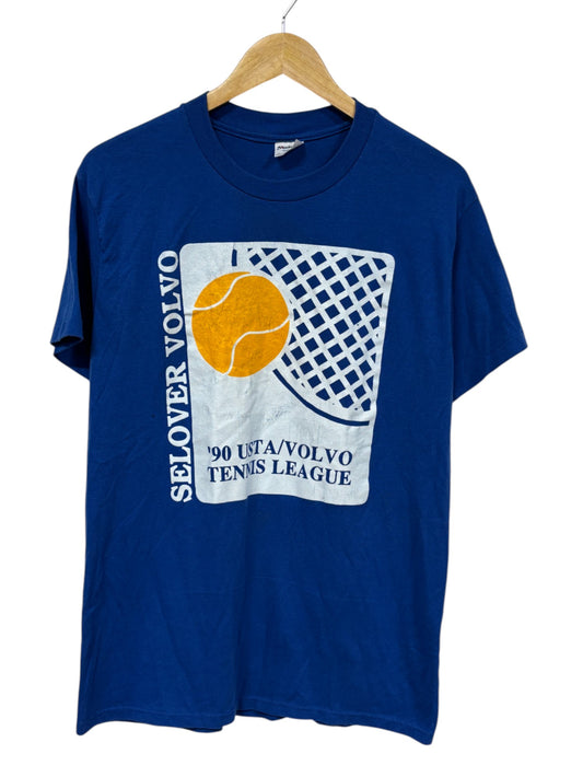 Vintage 1990 Volvo Tennis League Graphic Tee Size Large