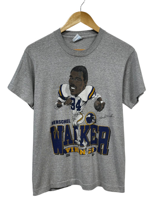 Vintage 90's Herschel Walker Minnesota Vikings NFL Big Head Tee Size Large