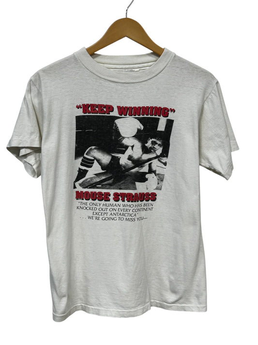 Vintage 90's Mouse Strauss Keep Winning Boxing Tee Size Medium