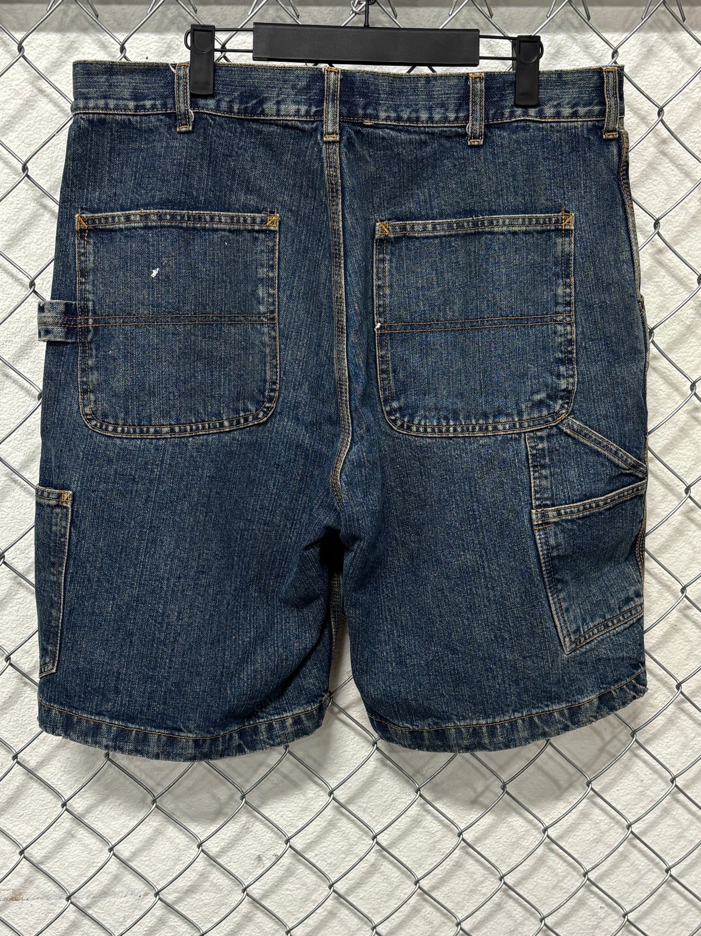 Y2K Route 66 Denim Cargo Shorts Size 36