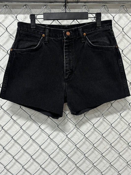 Vintage Women's Wrangler Black Denim Cutoff Jean Shorts Size 30