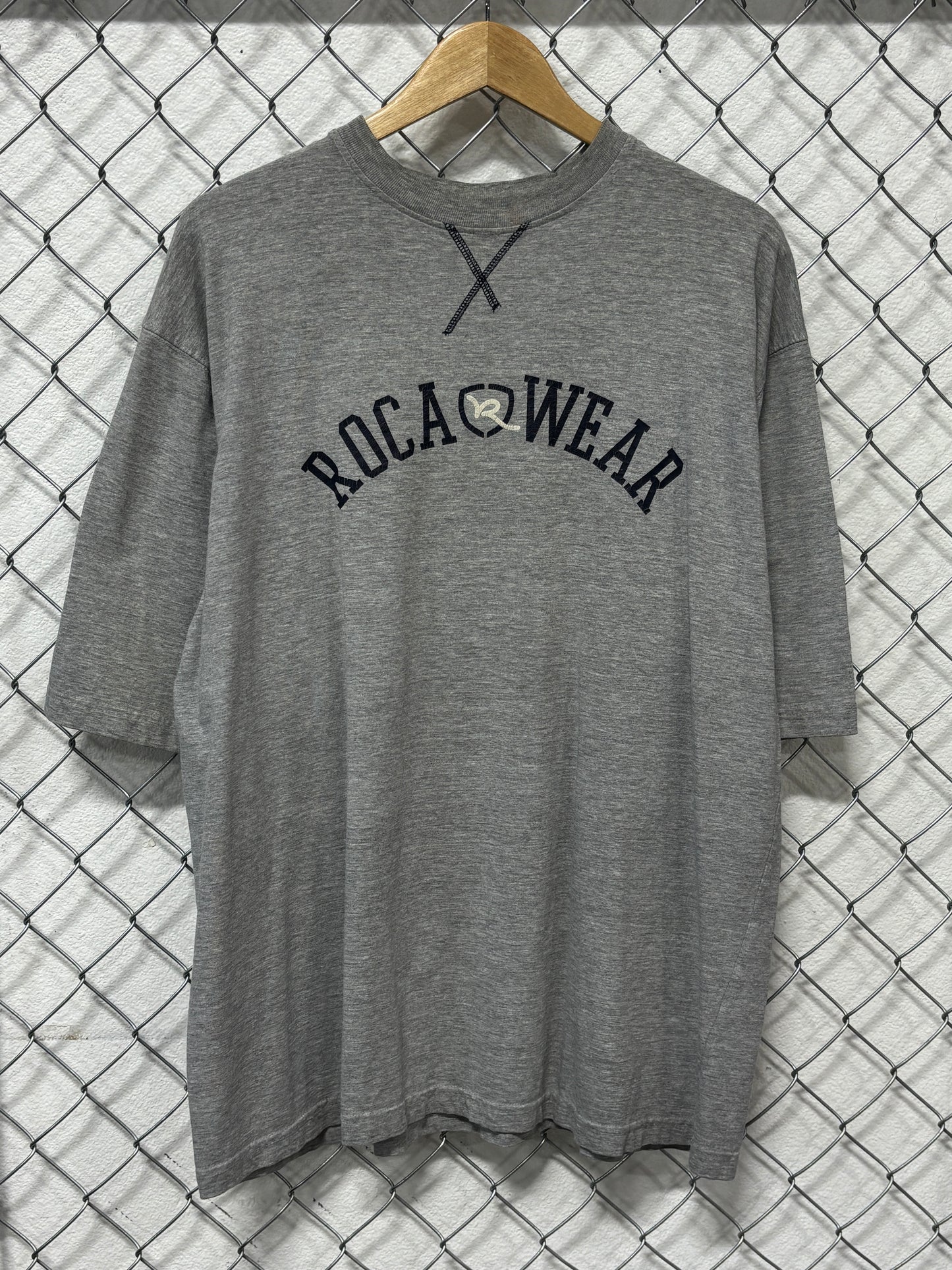 Y2K Rocawear Baggy Hip Hop Grey Graphic Tee Size XXL