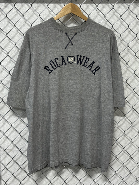 Y2K Rocawear Baggy Hip Hop Grey Graphic Tee Size XXL