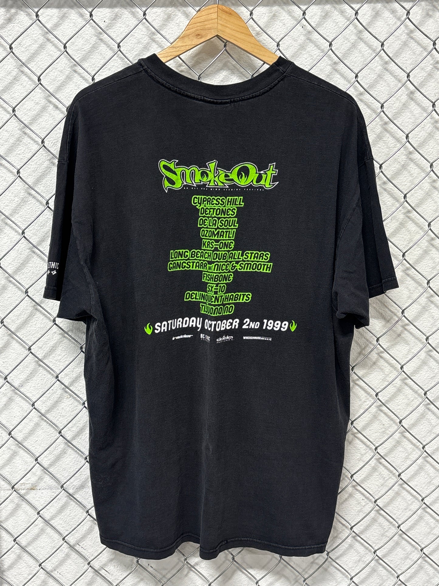 Vintage 1999 Smoke Out Cypress Hill Deftones De La Soul Tee Size XXL
